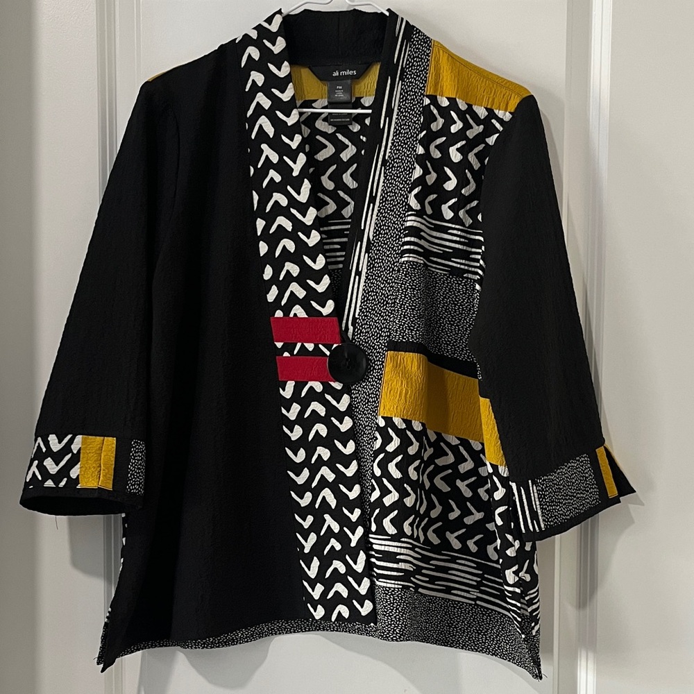 Ali Miles Multicolor Patterned Boho Jacket/Blazer… - image 1